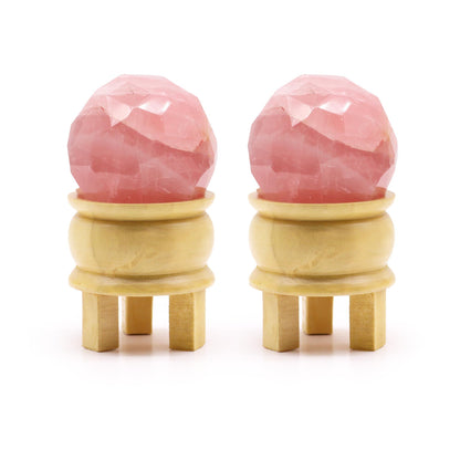 Gemstone Faceted Healing Ball & Stand - Rose Quartz - Vivid Aromas UK