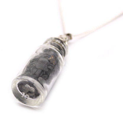 Bottled Gemstones Necklace - Black Onyx - Vivid Aromas UK