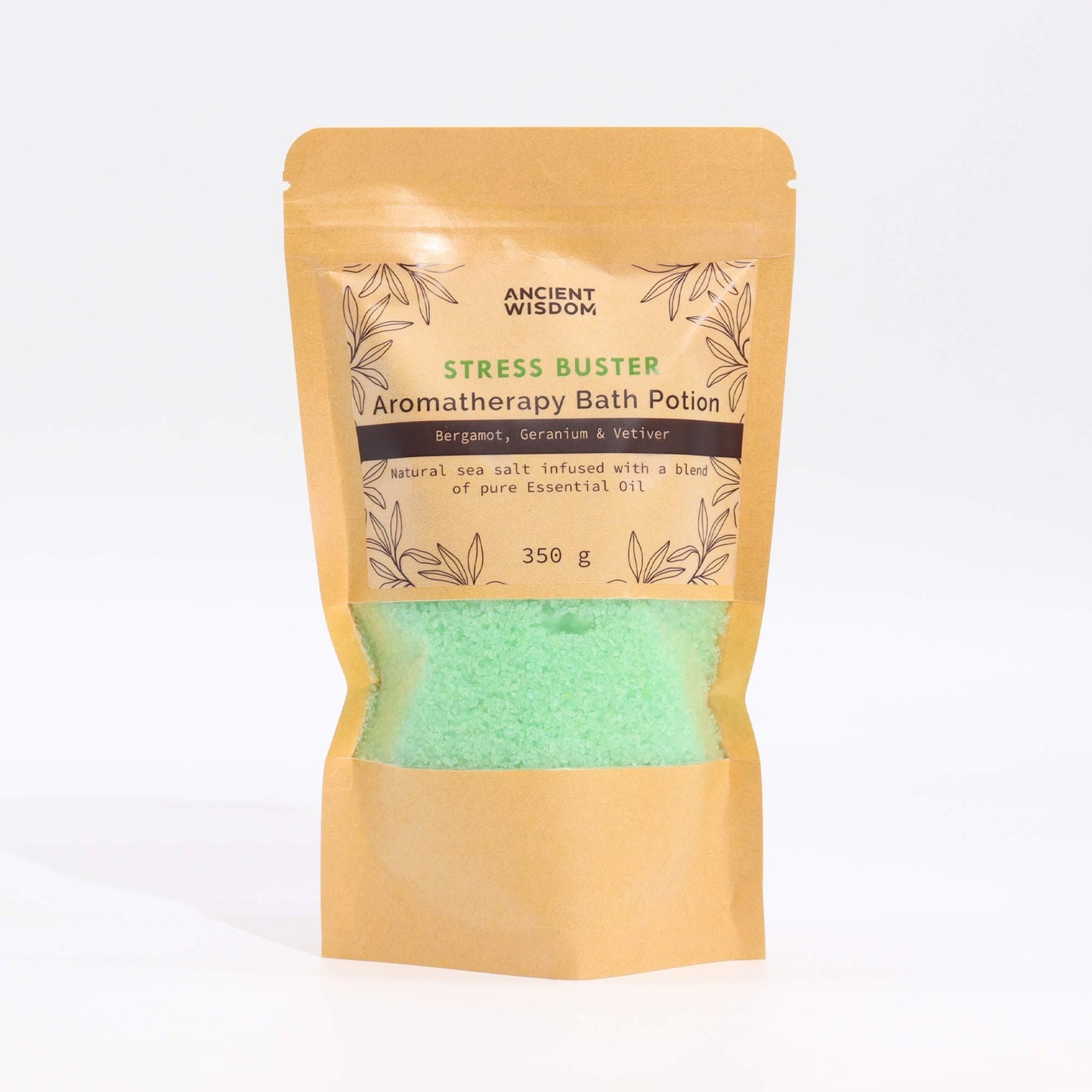 Aromatherapy Bath Potion in Kraft Bag 350g - Stress Buster - Vivid Aromas UK