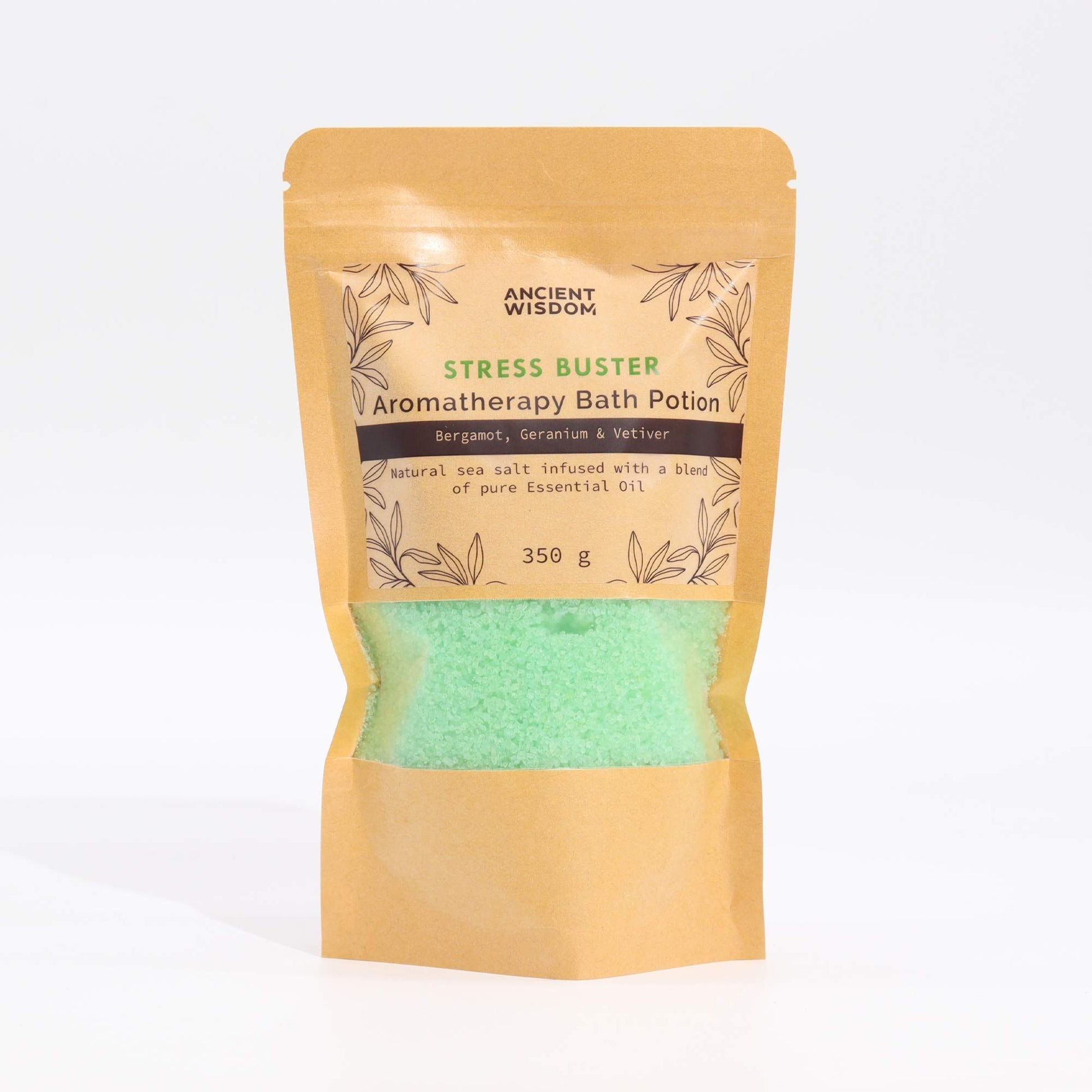 Aromatherapy Bath Potion in Kraft Bag 350g - Stress Buster - Vivid Aromas UK