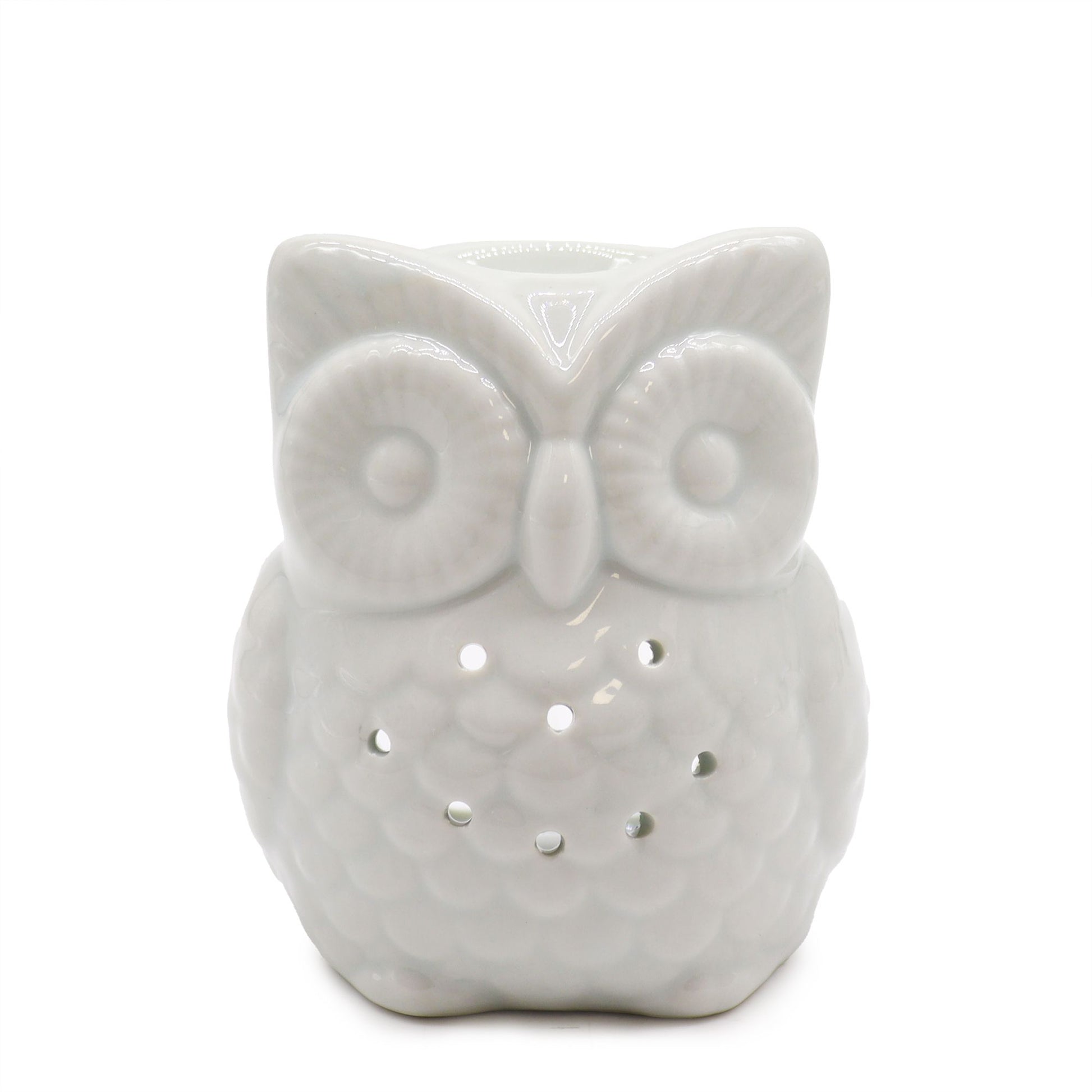 Classic White Oil Burner - Tall Owl - Vivid Aromas UK