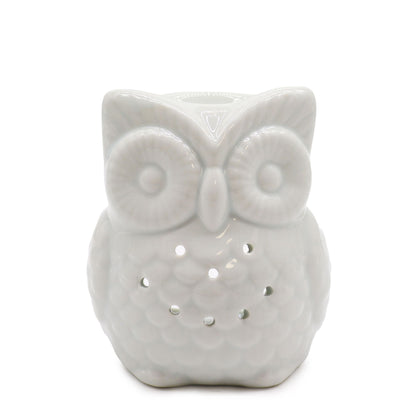 Classic White Oil Burner - Tall Owl - Vivid Aromas UK