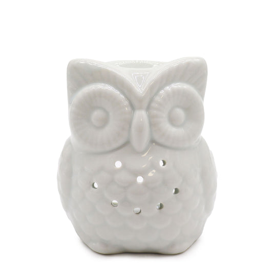 Classic White Oil Burner - Tall Owl - Vivid Aromas UK