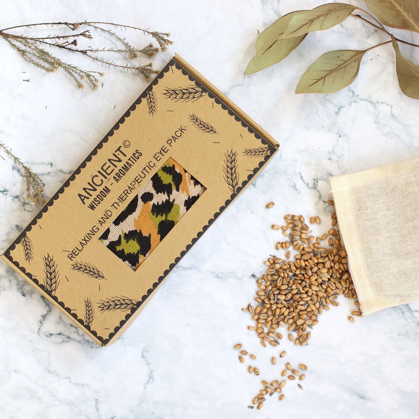Lavender Natural Cotton and Juco Eye Pillow in Gift Box - Night Leopard - Vivid Aromas UK