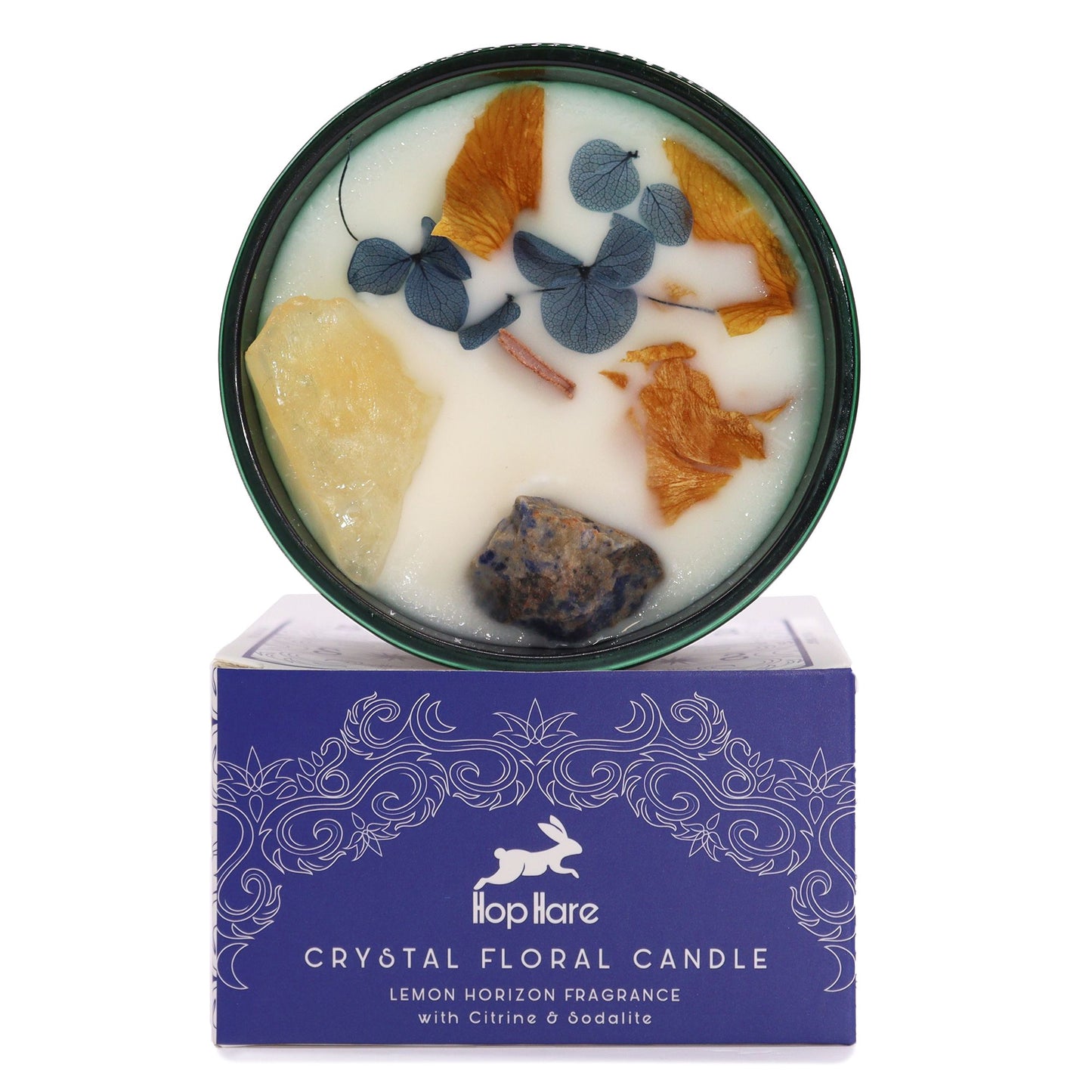 Hop Hare Crystal Magic Flower Candle - The Sun - Vivid Aromas UK