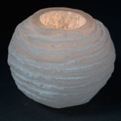 Selenite Snowball Candle Holder - 8 cm - Vivid Aromas UK
