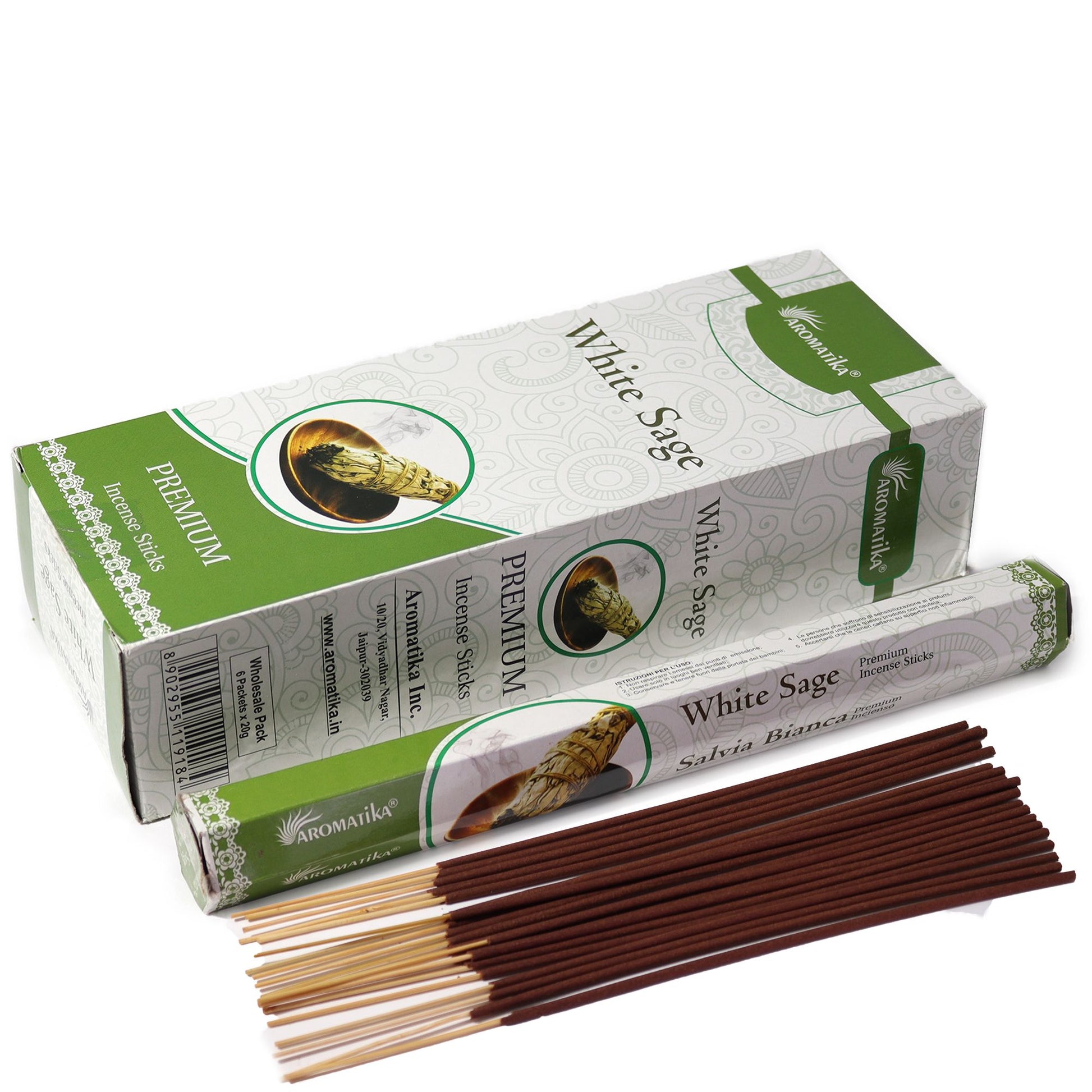 Aromatika Charcoal Free Hex Incense - White Sage - Vivid Aromas UK