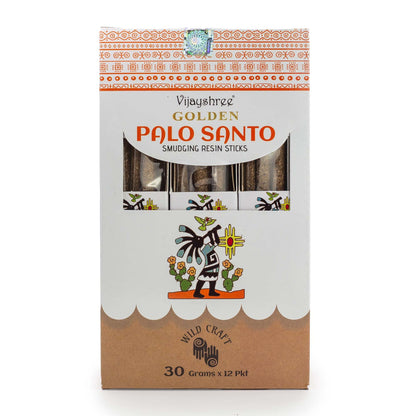 Golden Palo Santo Smudging Resin Sticks – 30g - Vivid Aromas UK