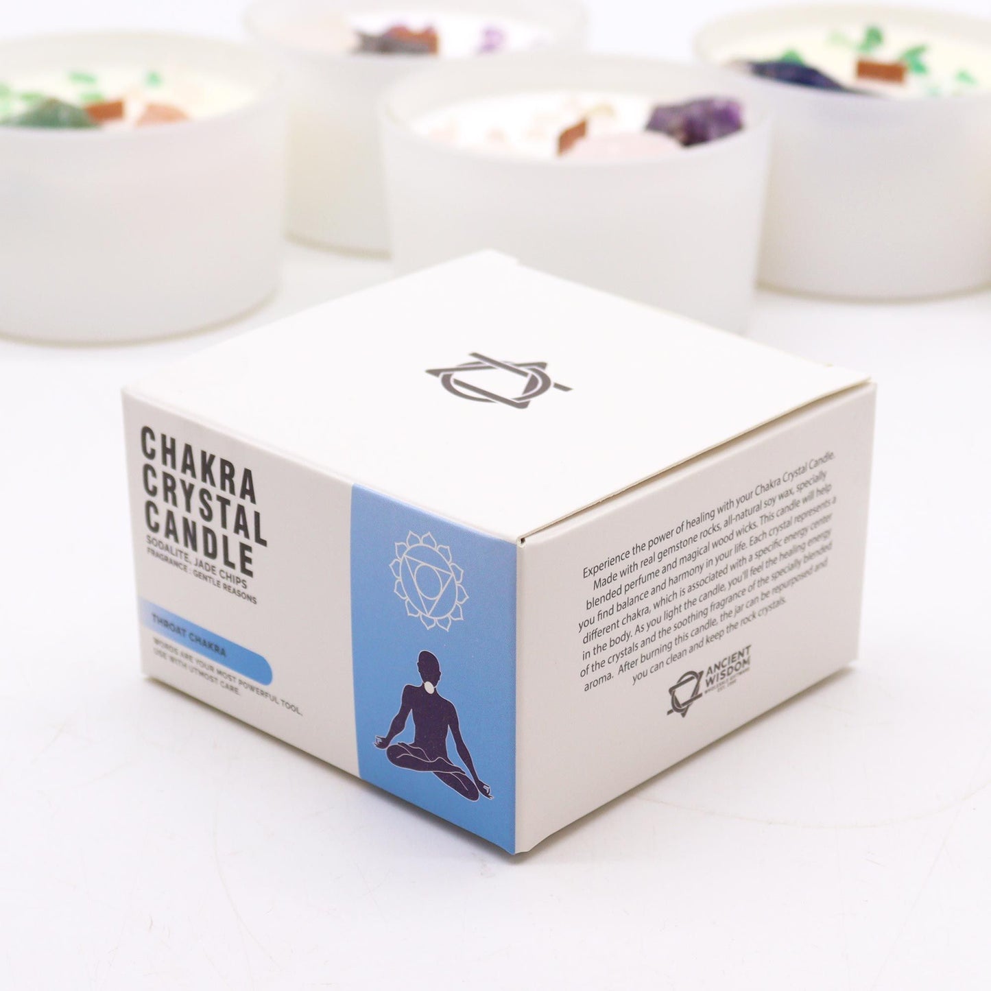 Chakra Crystal Candles - Throat Chakra - Vivid Aromas UK