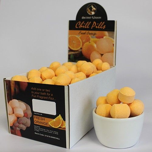 1.3Kg Box of Chill Pills (Mini Bath Bombs) - Fresh Oranges - Vivid Aromas UK