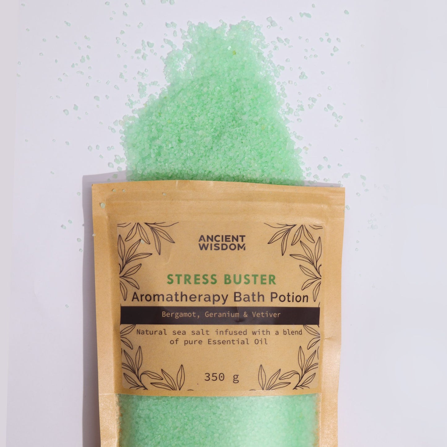 Aromatherapy Bath Potion in Kraft Bag 350g - Stress Buster - Vivid Aromas UK