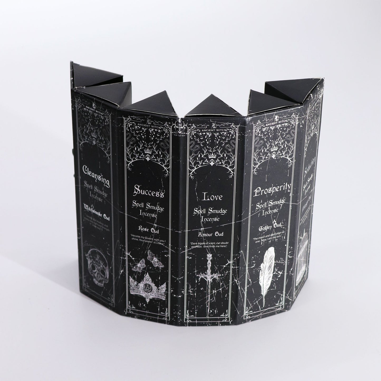 Pyramid Shape Display Incense - Set of 5 Ancient Witch Scents & Spells - Vivid Aromas UK