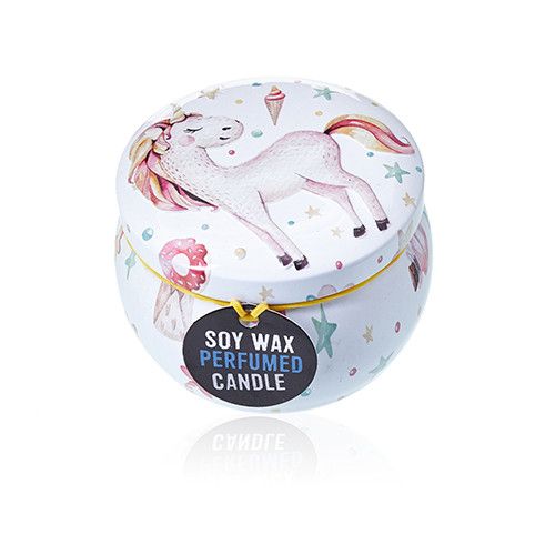 Art Tin Candle - Assorted Design - Unicorns - Moonstone - Vivid Aromas UK