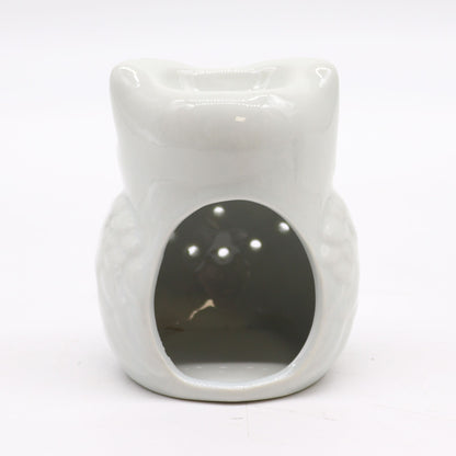 Classic White Oil Burner - Tall Owl - Vivid Aromas UK