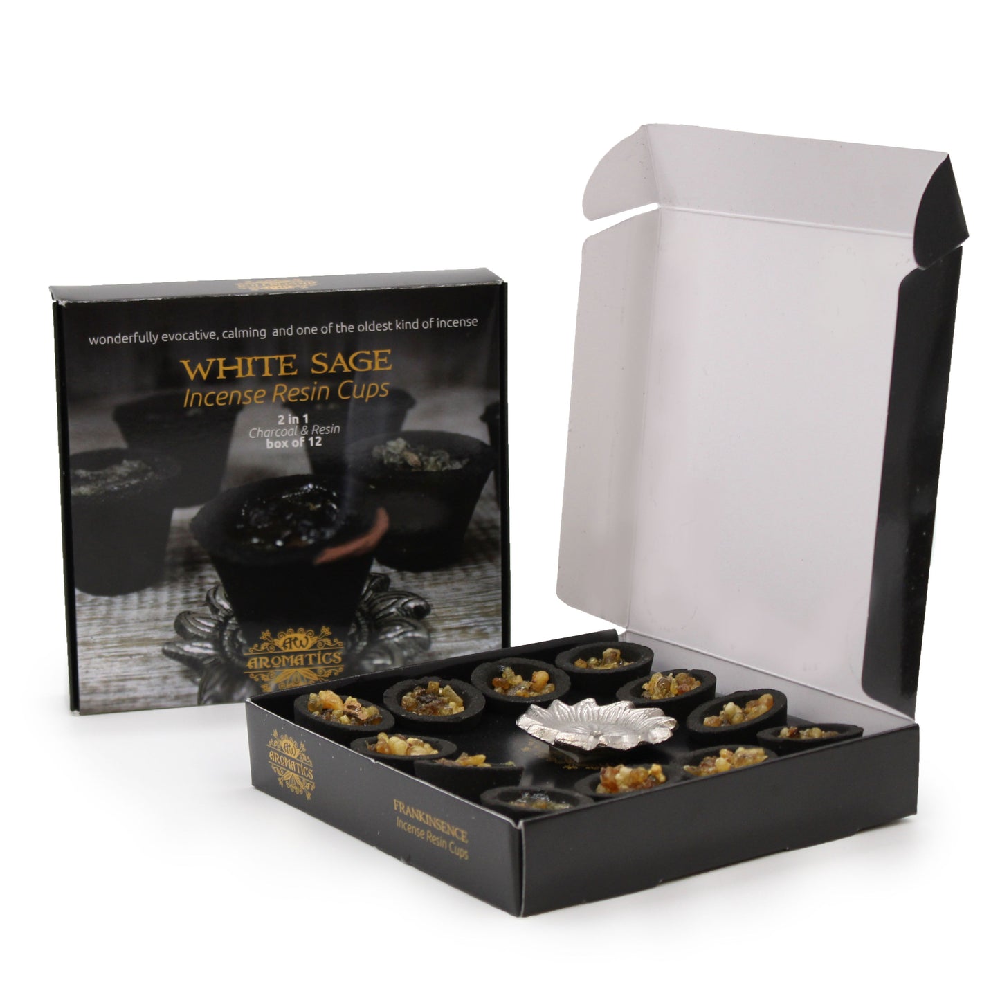 Box of 12 Resin Cups - White Sage - Vivid Aromas UK