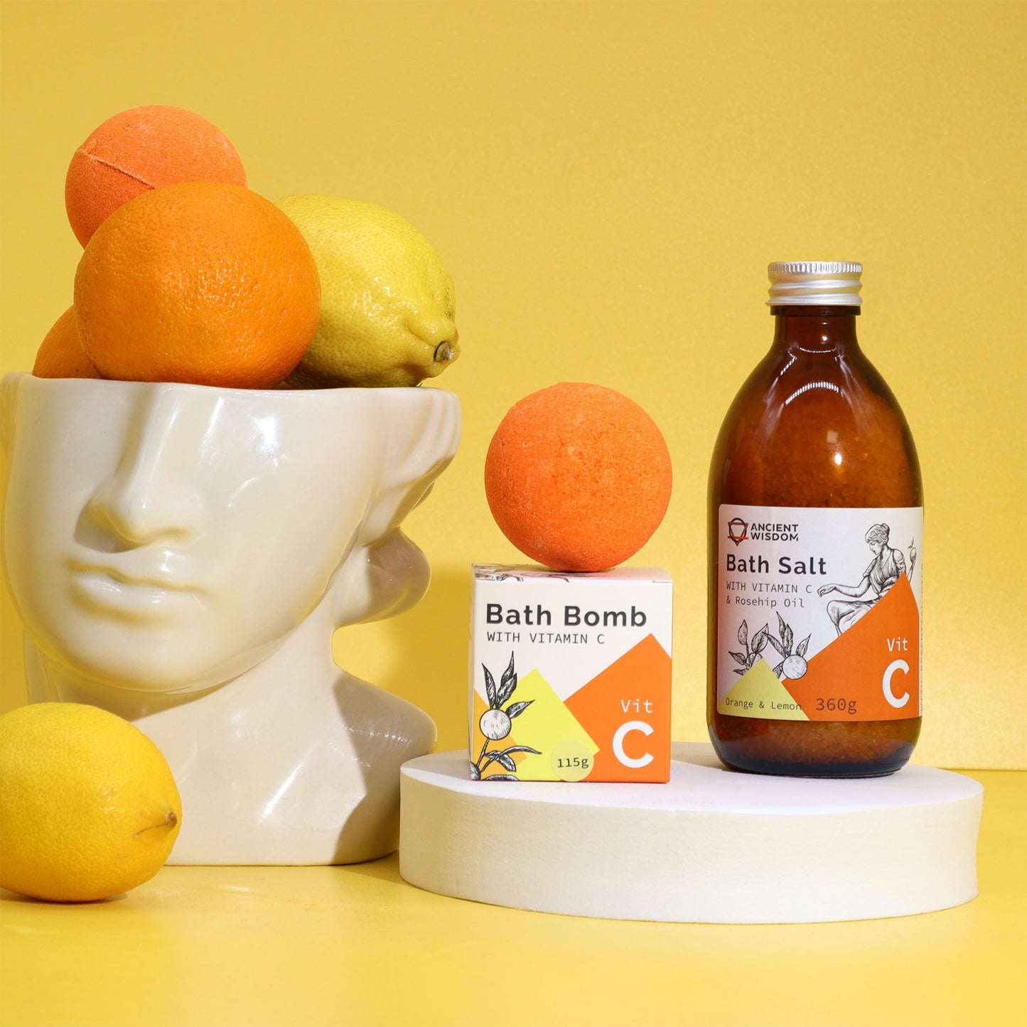 Vitamin C Infused Bath Bomb with Essential Oils - Vivid Aromas UK