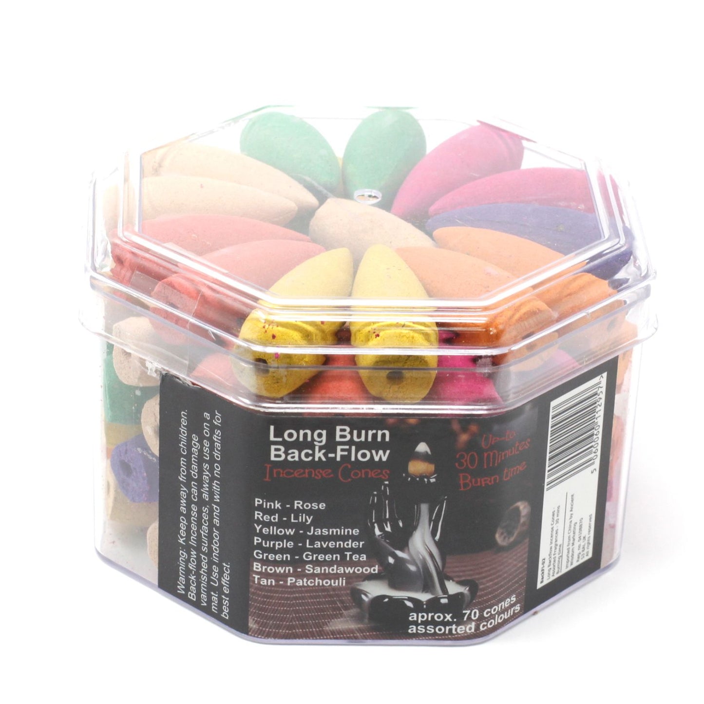 Long Backflow Incense Cones - Assorted Fragrances - 30 mins Burning time - Vivid Aromas UK