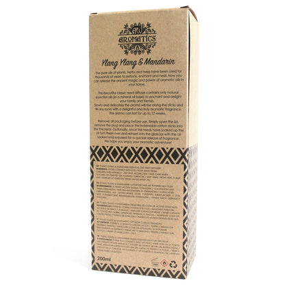 200ml Ylang Ylang & Mandarin Essential Oil Reed Diffuser - Vivid Aromas UK