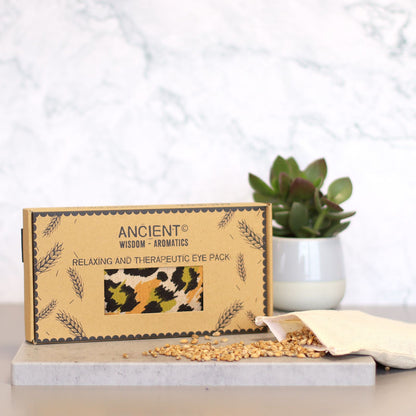 Lavender Natural Cotton and Juco Eye Pillow in Gift Box - Night Leopard - Vivid Aromas UK