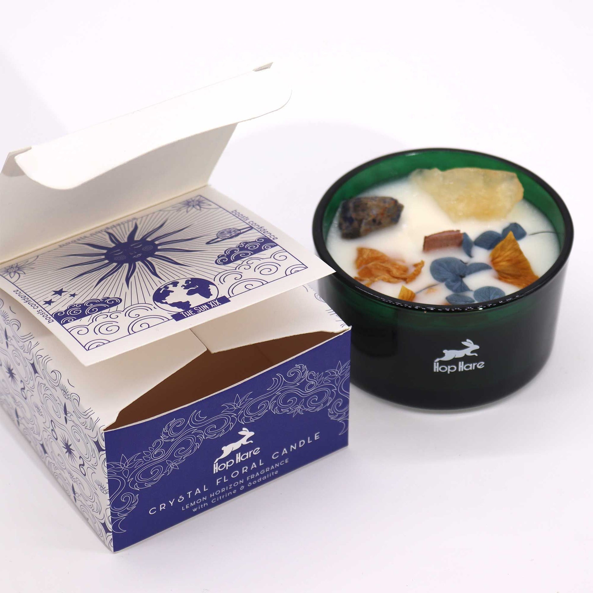 Hop Hare Crystal Magic Flower Candle - The Sun - Vivid Aromas UK