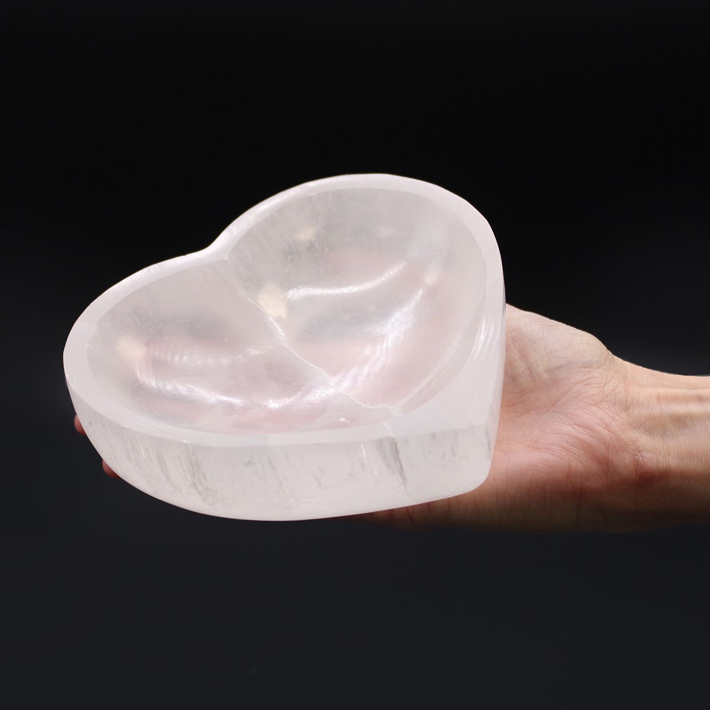 Selenite Heart Bowl - 15cm - Vivid Aromas UK