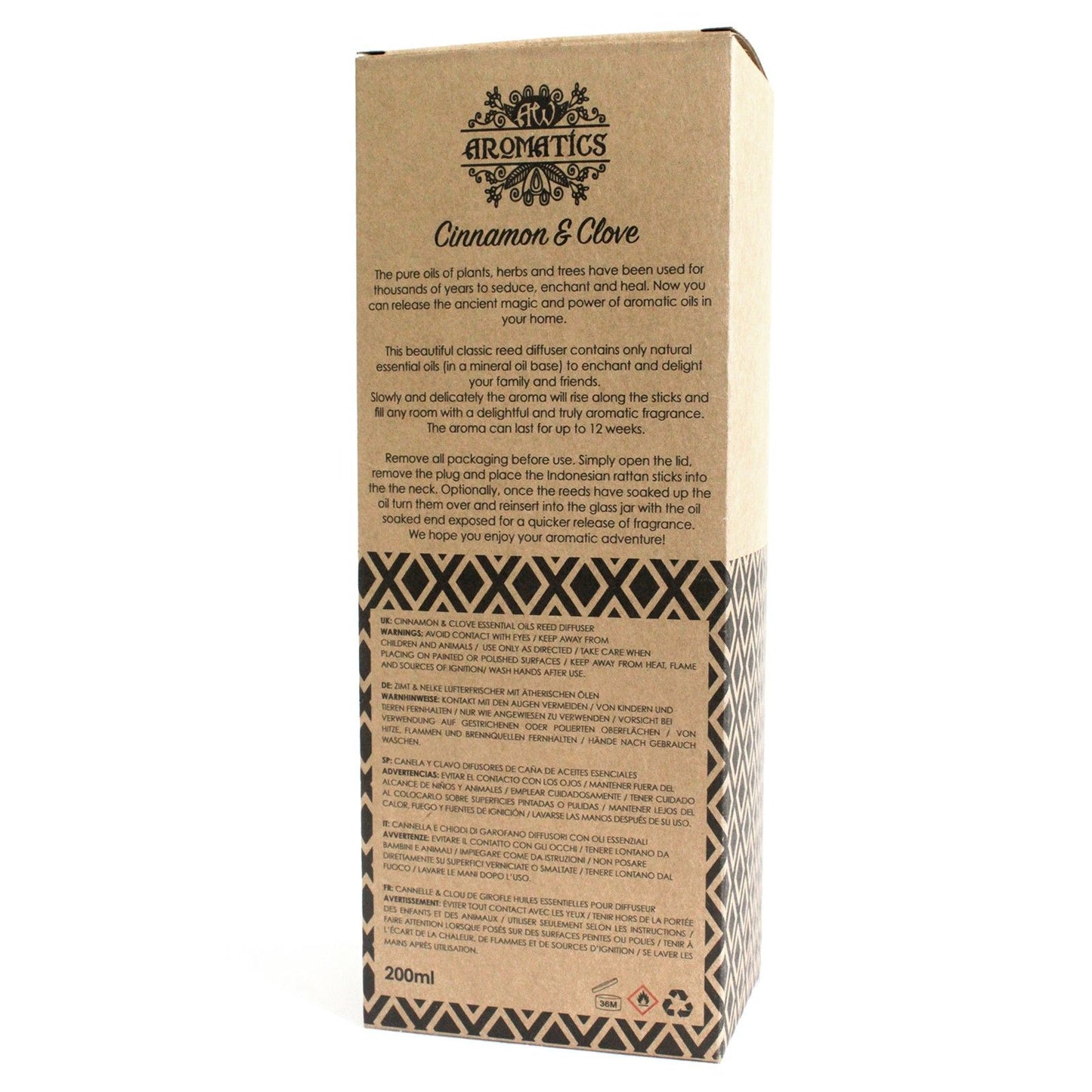 200ml Cinnamon & Clove Essential Oil Reed Diffuser - Vivid Aromas UK