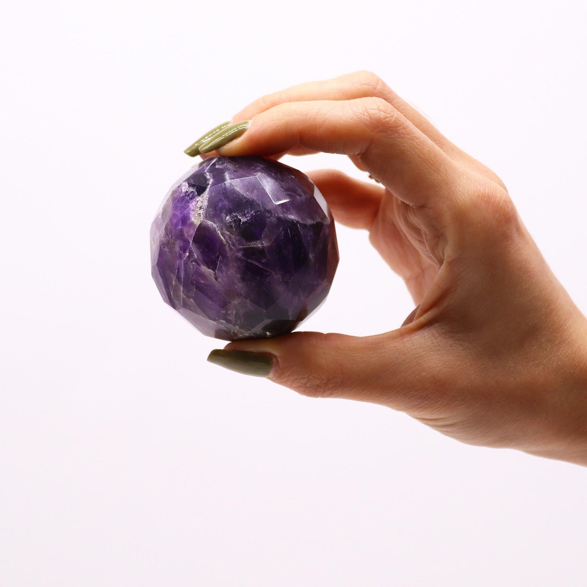 Gemstone Faceted Healing Ball & Stand - Amethyst - Vivid Aromas UK