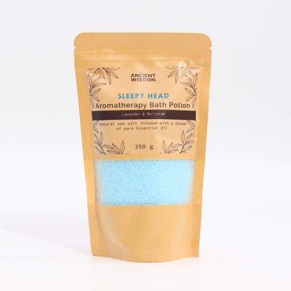 Aromatherapy Bath Potion in Kraft Bag 350g - Sleepy Head - Vivid Aromas UK