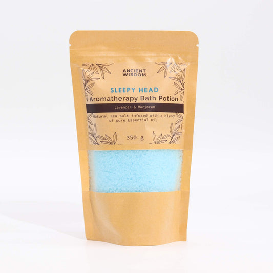 Aromatherapy Bath Potion in Kraft Bag 350g - Sleepy Head - Vivid Aromas UK
