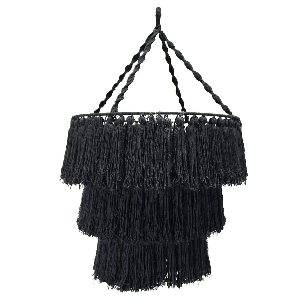 Macrame Soft Chandelier - Black - Vivid Aromas UK