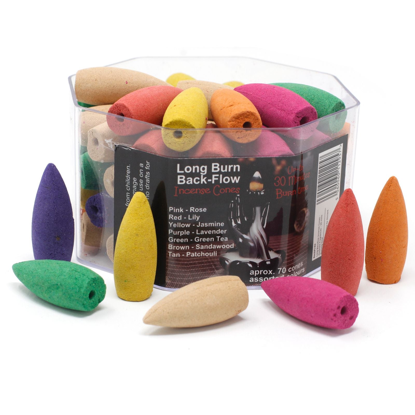 Long Backflow Incense Cones - Assorted Fragrances - 30 mins Burning time - Vivid Aromas UK