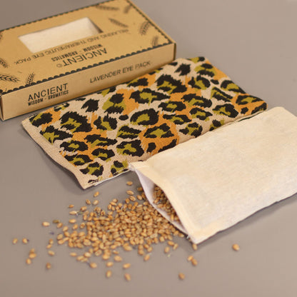 Lavender Natural Cotton and Juco Eye Pillow in Gift Box - Night Leopard - Vivid Aromas UK