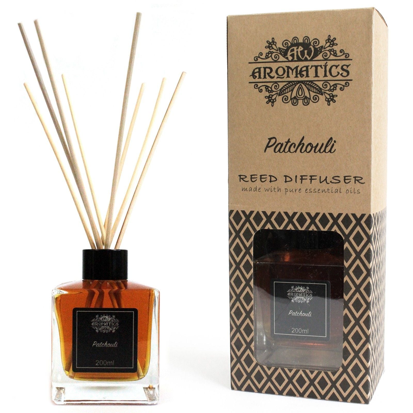 200ml Patchouli Essential Oil Reed Diffuser - Vivid Aromas UK