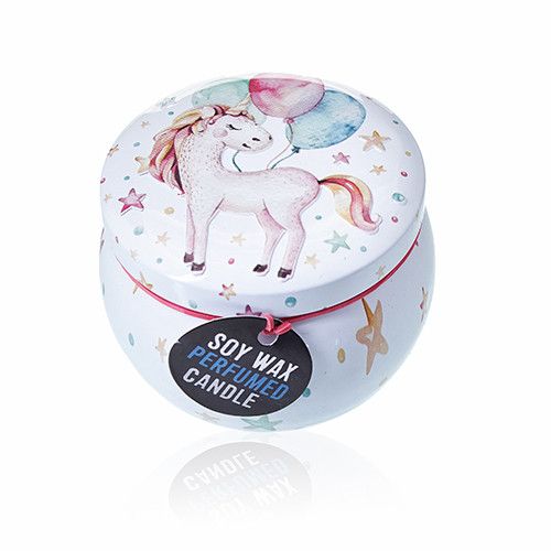 Art Tin Candle - Assorted Design - Unicorns - Moonstone - Vivid Aromas UK