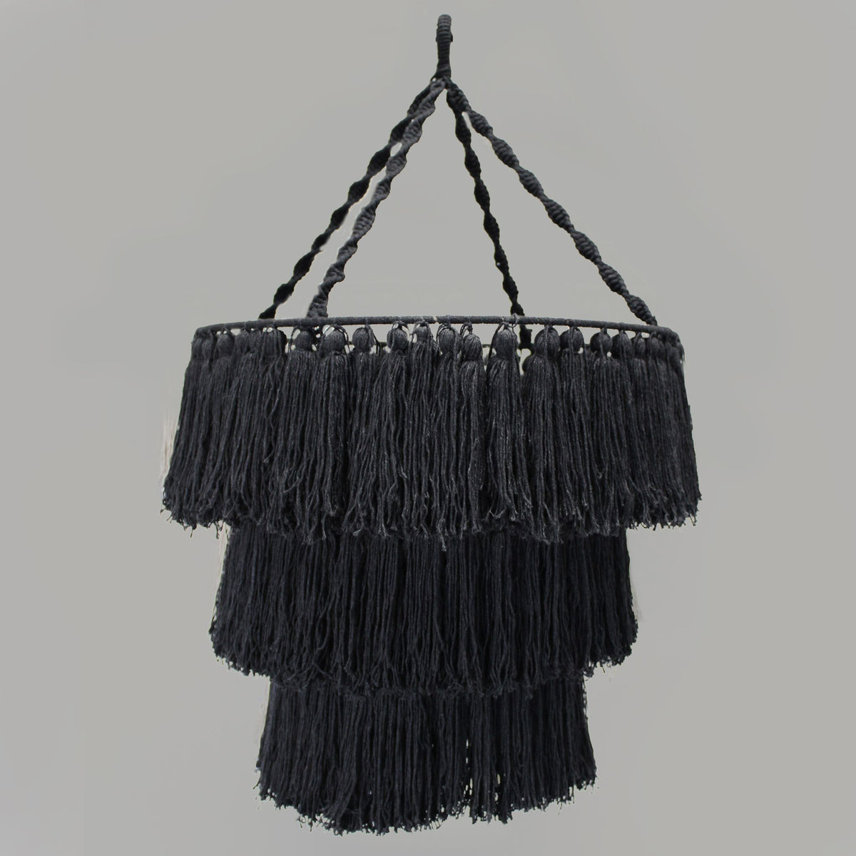 Macrame Soft Chandelier - Black - Vivid Aromas UK