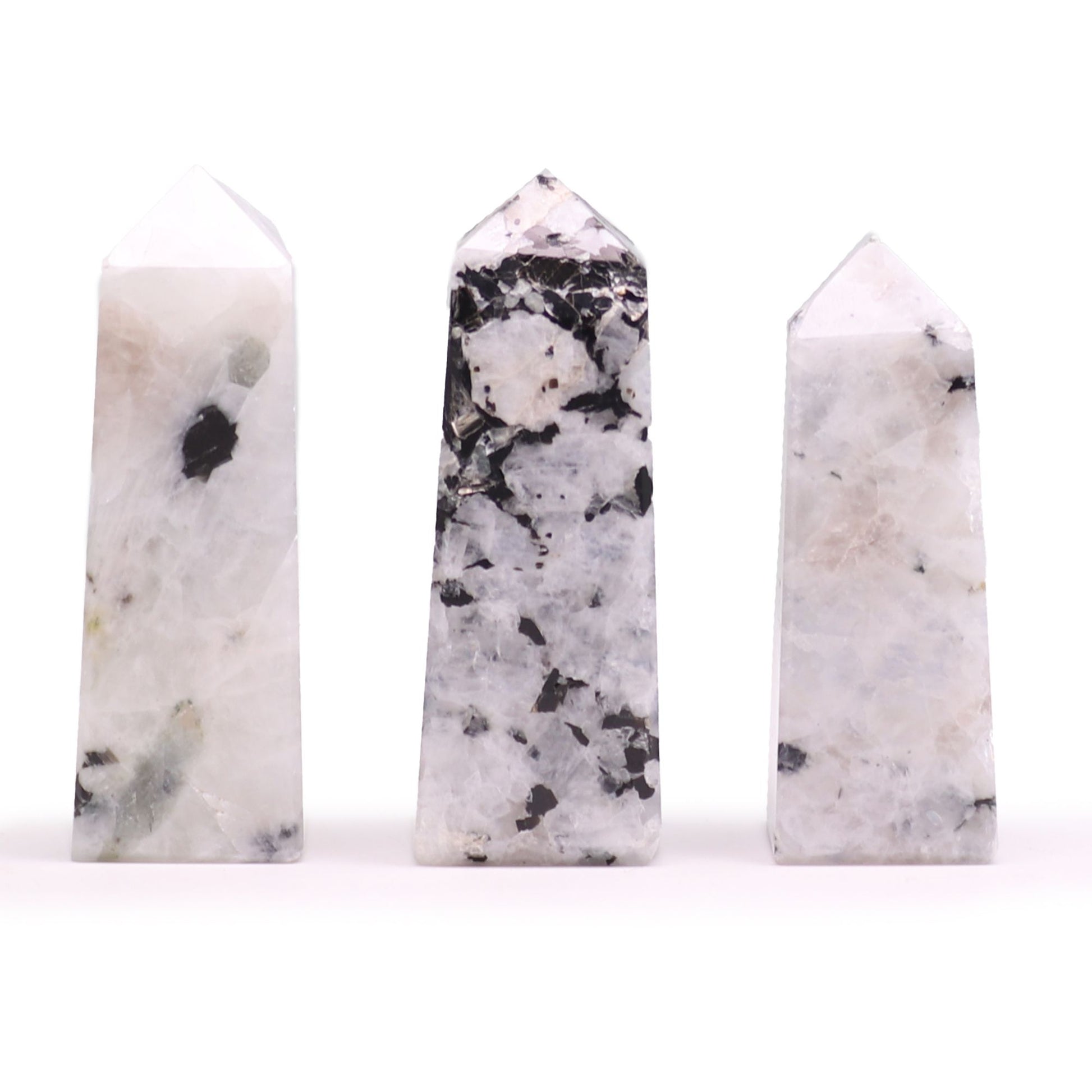 Gemstone Obelisk Point approx 5cm - Moonstone - Vivid Aromas UK