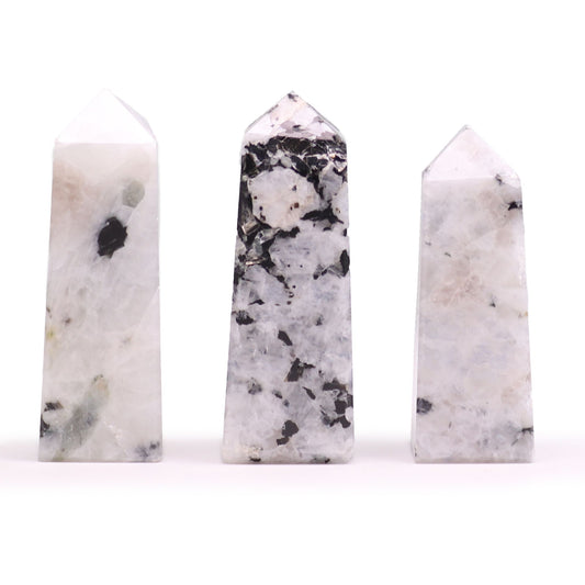 Gemstone Obelisk Point approx 5cm - Moonstone - Vivid Aromas UK