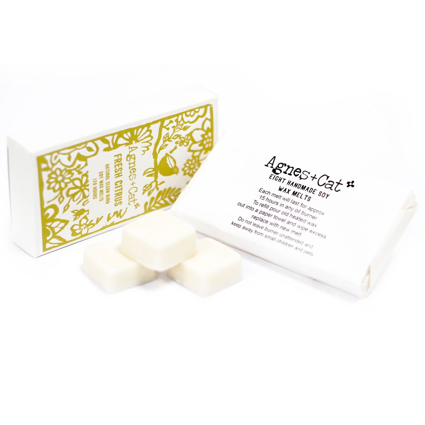 Agnes + Cat Box of 8 Wax Melts - Fresh Citrus - Vivid Aromas UK