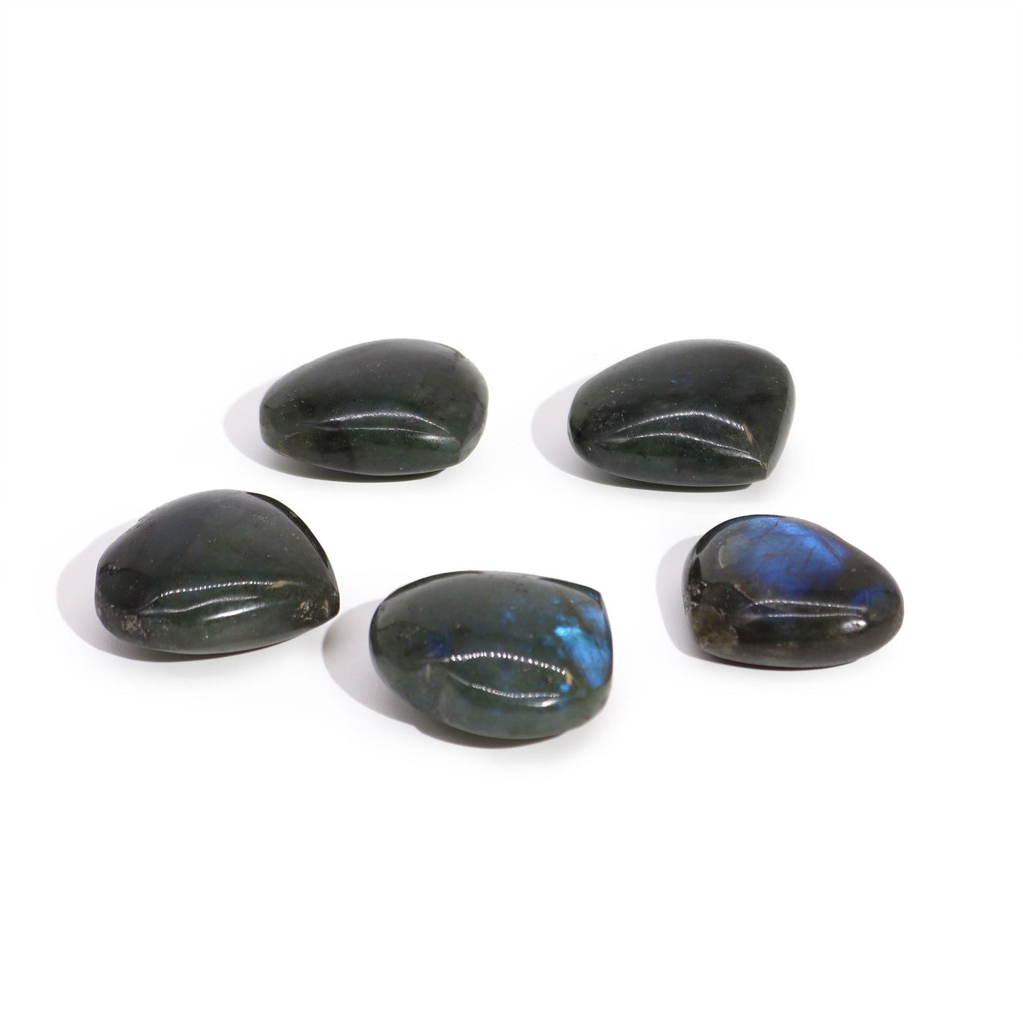 Madagascar Labradorite Hearts Stone (approx 25gm 40mm) - Vivid Aromas UK