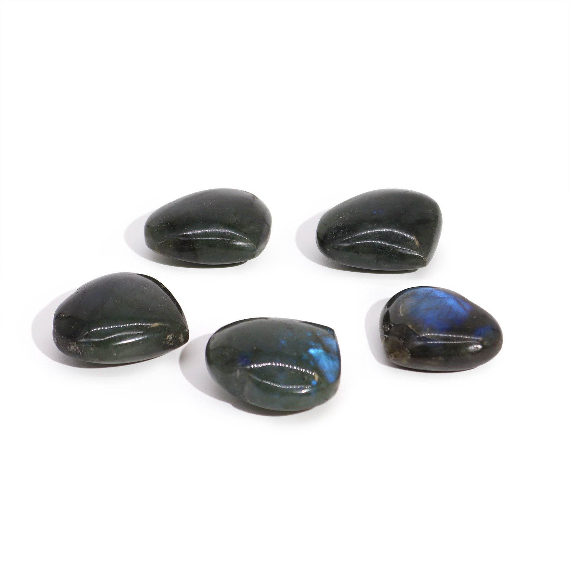 Madagascar Labradorite Hearts Stone (approx 25gm 40mm) - Vivid Aromas UK
