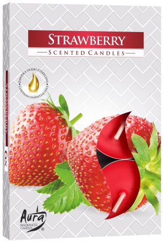 Set of 6 Scented Tealights - Strawberry - Vivid Aromas UK