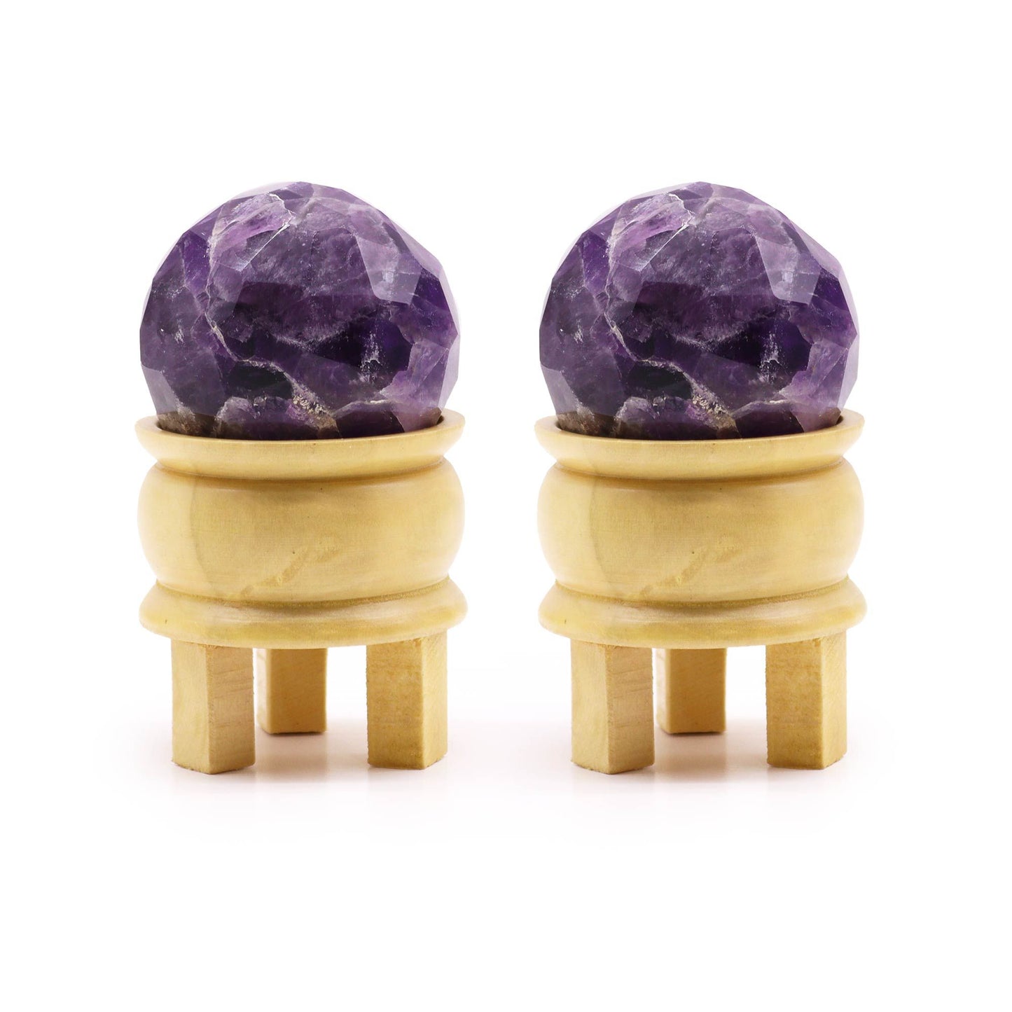 Gemstone Faceted Healing Ball & Stand - Amethyst - Vivid Aromas UK