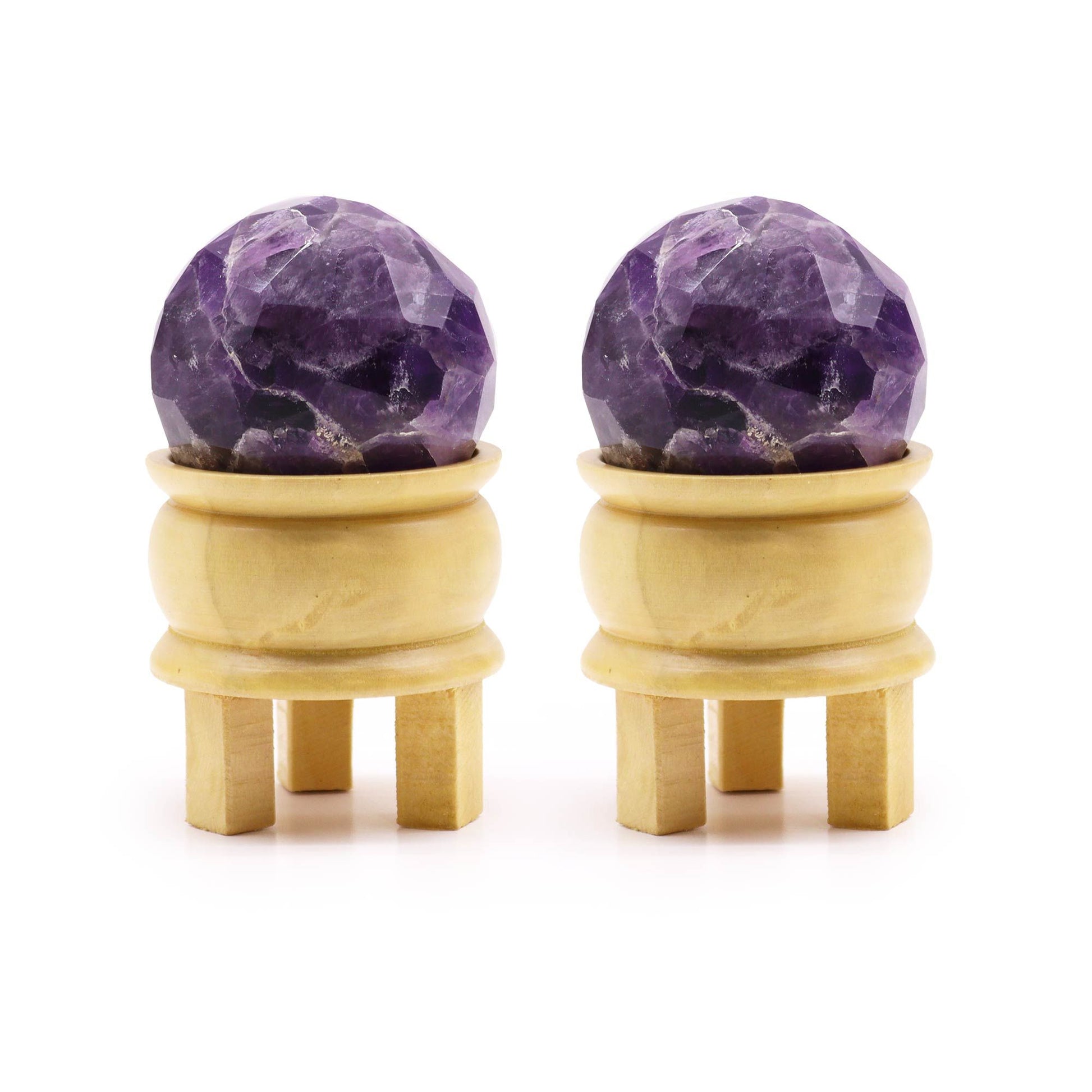 Gemstone Faceted Healing Ball & Stand - Amethyst - Vivid Aromas UK