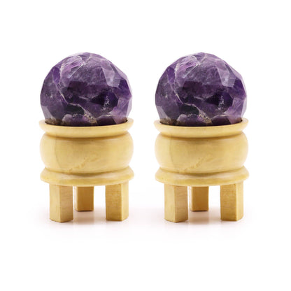 Gemstone Faceted Healing Ball & Stand - Amethyst - Vivid Aromas UK