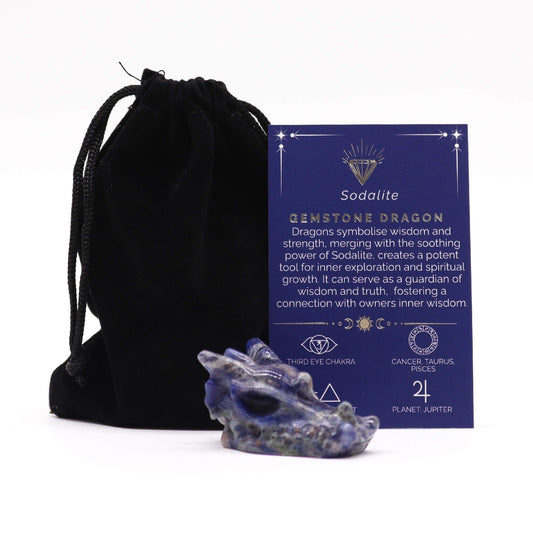 Gemstone Small Dragon Head- Sodalite - Vivid Aromas UK