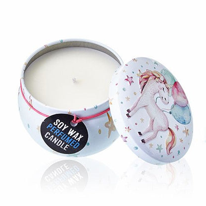 Art Tin Candle - Assorted Design - Unicorns - Moonstone - Vivid Aromas UK