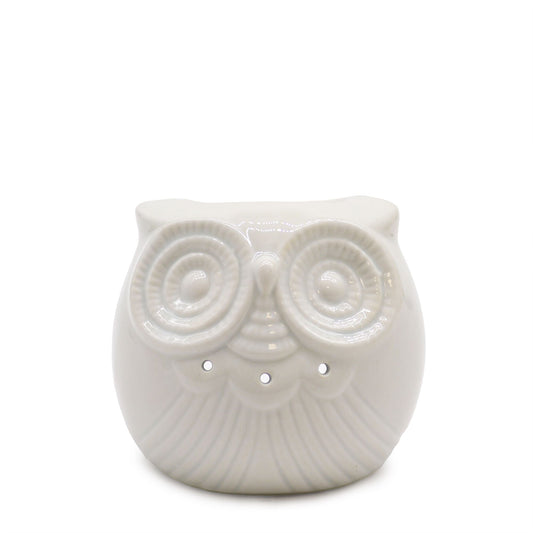 Classic White Oil Burner - Short Owl - Vivid Aromas UK