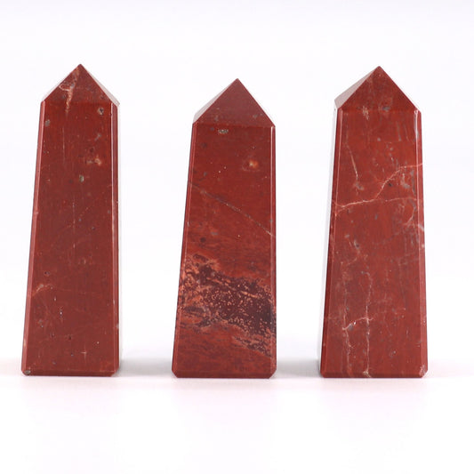 Gemstone Obelisk Point approx 5cm - Red Jasper - Vivid Aromas UK