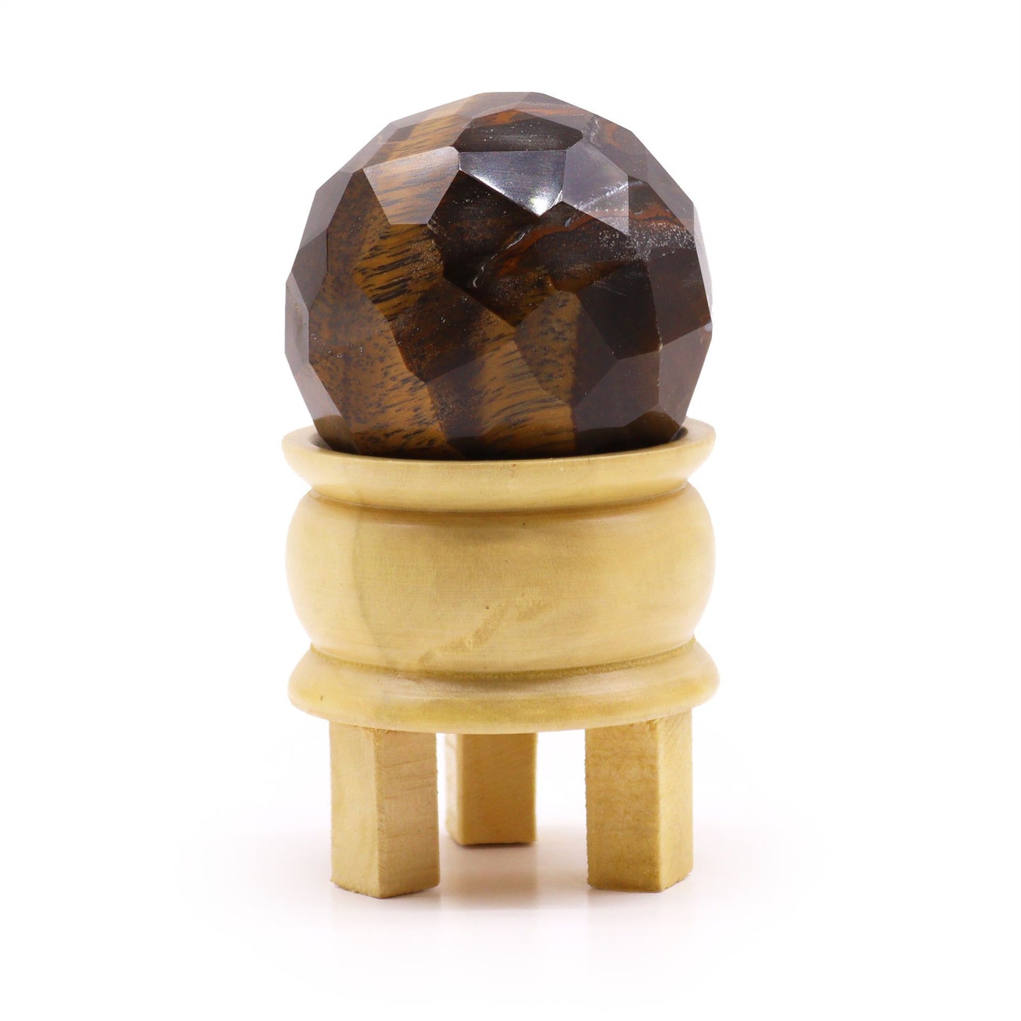 Gemstone Faceted Healing Ball & Stand - Tigereye - Vivid Aromas UK