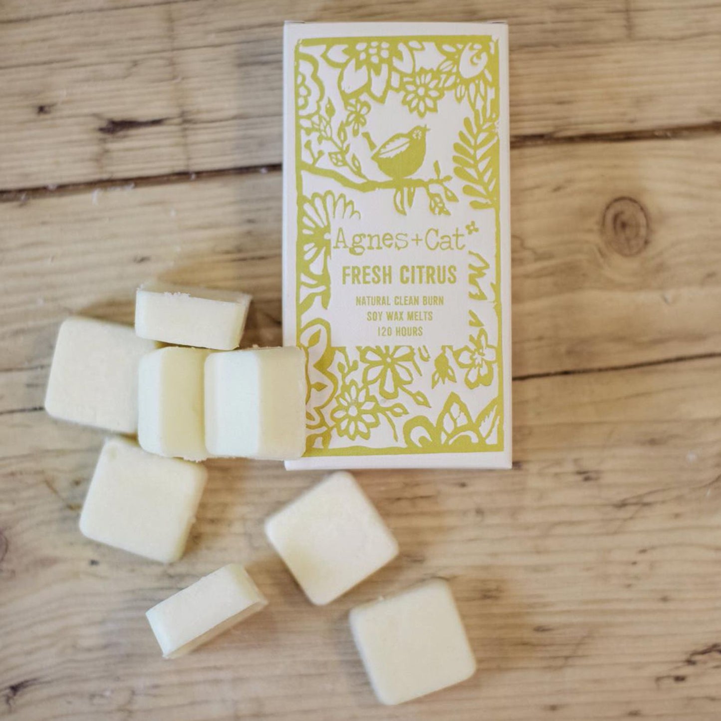 Agnes + Cat Box of 8 Wax Melts - Fresh Citrus - Vivid Aromas UK